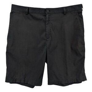 Nike Golf Dri Fit Chino Shorts Mens Solid Black Flat Front 11" Stretch Sz 38